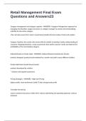 Retail Management Final Exam Questions and Answers