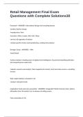 Retail Management Final Exam Questions with Complete Solutions