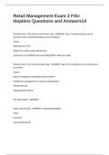 Retail Management Exam 2 FSU Hopkins Questions and Answers