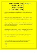 NFHS FIRST AID&comma; HEALTH AND SAFETY FOR COACHES TEST QUESTIONS AND ANSWERS 2025