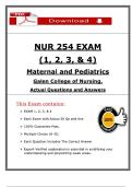 NUR254 Exam &lpar;1&comma; 2&comma; 3 & 4&rpar; &ndash; Maternal and Pediatrics &ndash; Galen College of Nursing 2025&sol;2026 &ndash; Actual Questions and Answers