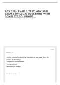 ADV 318J- EXAM 1 TEST&comma; ADV 318J EXAM 1 &lpar;WILCOX&rpar; QUESTIONS WITH COMPLETE SOLUTIONS&excl;&excl;