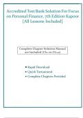 Accredited Test Bank Solution For Focus On Personal Finance 7th Edition Jack Kapoor Les Dlabay Robert J&period; Hughes Melissa Hart All Chapters Covered&period;