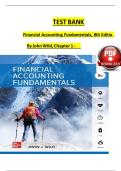 TEST BANK FOR Financial Accounting Fundamentals&comma; 8th Edition By John Wild All Chapter 1-13 Complete