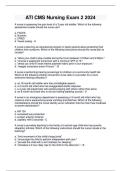 ATI CMS Nursing Exam 2 Questions and Answers &ndash; Updated Pediatric Nursing Prep 2024&sol;2025