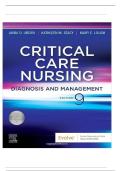 Test Bank for Critical Care Nursing&colon; Diagnosis and Management 9th Edition By Linda D&period; Urden&semi; Kathleen M&period; Stacy&semi; Mary E&period; Lough Chapter 1-41 Complete Guide A&plus;