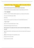 Assisted Living &vert; Questions with Correctly Solved Answers