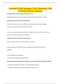 Assisted Living Manager Test &vert; Questions with Correctly Solved Answers