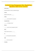 Assisted Living Management &lpar;Key Regulations&rpar; Questions with Correct Answers