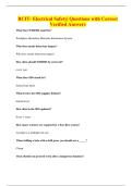 BCIT- Electrical Safety&vert; Questions with Correct Verified Answers