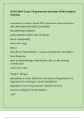 NURS 4301 Exam 2 Hypertension Questions With Complete Solutions