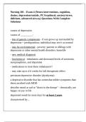 Nursing 301 - Exam 4 &lpar;Neuro interventions&comma; cognition&comma; drains&comma; depression&sol;suicide&comma; PCA&sol;epidural&comma; anxiety&sol;stress&comma; delirium&comma; advanced airway&rpar; Questions With Complete Solutions