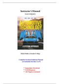 Solution Manual for Automotive Technology A Systems Approach 4th Canadian Edition by Jack Erjavec Complete Step-by-Step Answers