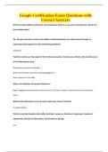 Google Certification Exam Questions with Correct Answers