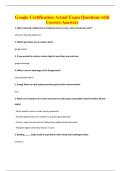 Google Certification Actual Exam Questions with Correct Answers