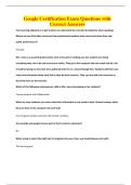 Google Certification Exam Questions with Correct Answers