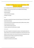 Google Certification Latest Questions with Correct Answers