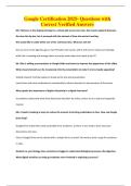 Google Certification 2025- Questions with Correct Verified Answers