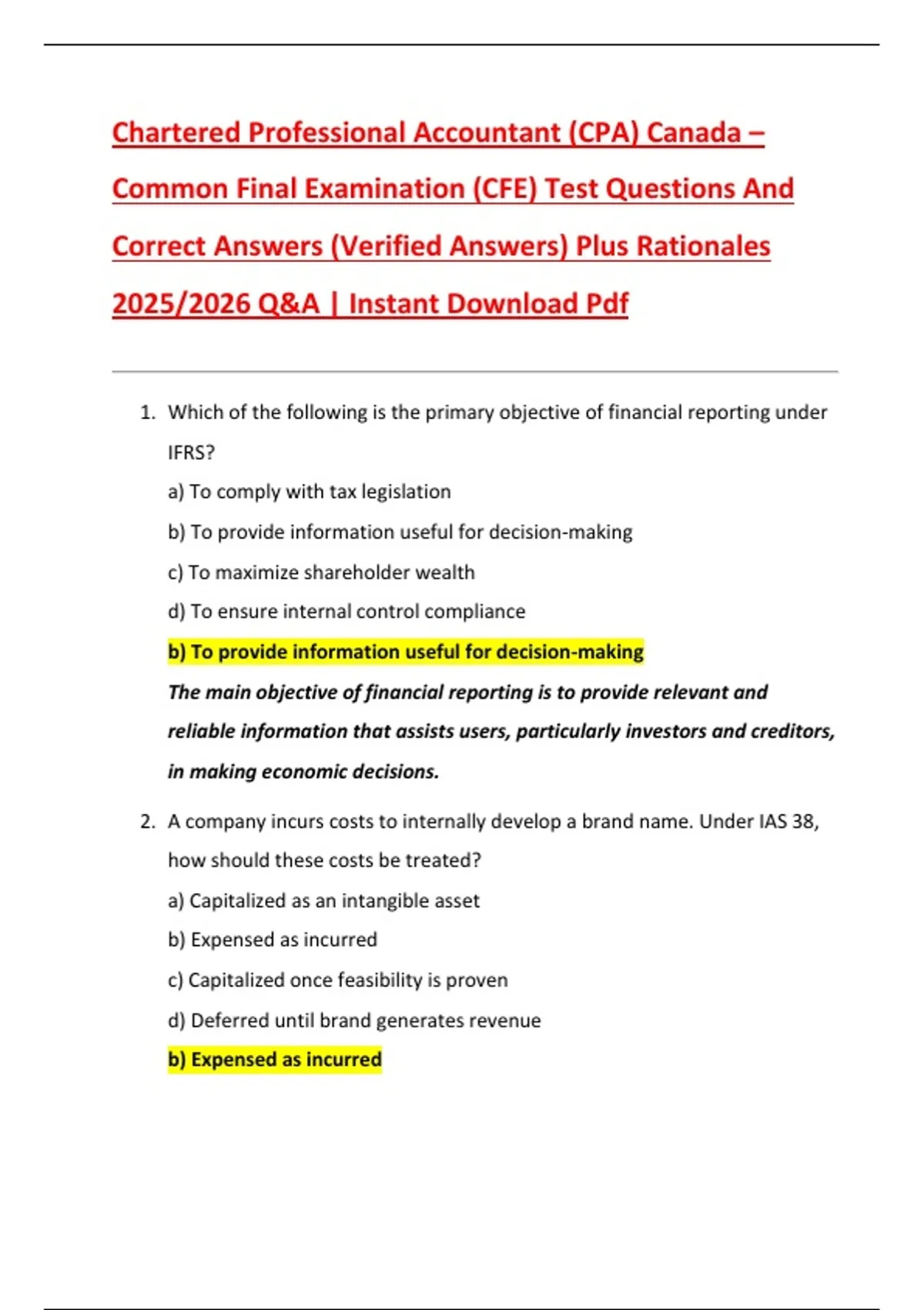 Chartered Professional Accountant (CPA) Canada – Common Final ...