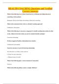 HEALTH COACHING Questions and Verified Correct Answers