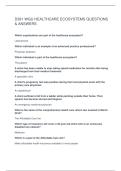D391 WGU HEALTHCARE ECOSYSTEMS QUESTIONS & ANSWERS