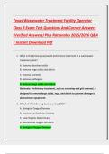 Texas Wastewater Treatment Facility Operator  Class B Exam Test Questions And Correct Answers  &lpar;Verified Answers&rpar; Plus Rationales 2025&sol;2026 Q&A  &vert; Instant Download Pdf