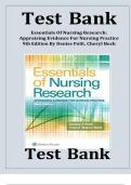 TEST BANK Essentials of Nursing Research Appraising Evidence for Nursing Practice &lpar;9TH&rpar; by Denise Polit Complete Guide All Chapters&vert;Latest 2025&sol;2026
