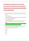 Texas Wastewater Collection System Operator  Class II Exam Test Questions And Correct Answers  &lpar;Verified Answers&rpar; Plus Rationales 2025&sol;2026 Q&A  &vert; Instant Download Pdf