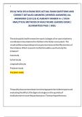 D514&sol; WGU D514 EXAM 2025 ACTUAL EXAM QUESTIONS AND  CORRECT DETAILED ANSWERS &lpar;VERIFIED ANSWERS&rpar; ALL ANSWERED &lbrace;118 Q & A&rcub; ALREADY GRADED A&plus; &sol; D514- ANALYTICAL METHODS OF HEALTHCARE LEADERS EXAM &vert; GUARANTEED PASS &vert; WGU