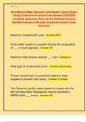 New Mexico Water Operator Certification Actual Exam&comma;  Study Guide And Practice Exam Newest 2025&sol;2026  Complete Questions And Correct Detailed Answers  &lpar;Verified Answers&rpar; &vert;Already Graded A&plus;&vert;&vert;Latest Exam  Version&excl;&excl;&excl; 