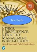 Test bank for ethics jurisprudence and practice management in dental hygiene 3rd edition by kimbrough latest updated 2023&comma; STUDY GUIDE