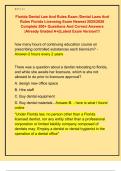 Florida Dental Law And Rules Exam &sol;Dental Laws And  Rules Florida Licensing Exam Newest 2025&sol;2026  Complete 200&plus; Questions And Correct Answers  &vert;Already Graded A&plus;&vert;&vert;Latest Exam Version&excl;&excl;&excl;