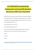 CLG 0010 DoD Governmentwide Commercial Card Exam 2026 Questions and Answers 100&percnt; Pass Guaranteed