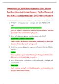 Texas Municipal Solid Waste Supervisor Class B Exam Test Questions And Correct Answers &lpar;Verified Answers&rpar;  Plus Rationales 2025&sol;2026 Q&A &vert; Instant Download Pdf