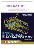     TEST BANK FOR&colon;   For Basic And Clinical Pharmacology 15th Edition By Bertram G&period; Katzung &lpar;Author&rpar; Graded A&plus; Latest Update