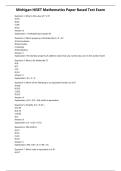 Michigan HiSET Mathematics Paper Based Test Exam