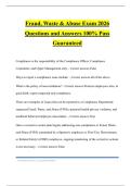 Fraud&comma; Waste & Abuse Exam 2026 Questions and Answers 100&percnt; Pass Guaranteed