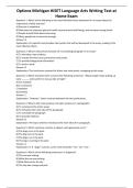 Options Michigan HiSET Language Arts Writing Test at Home Exam
