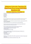 Athabasca University Nutrition 331 Final Exam Prep &lpar;Actual 2025&sol;2026&rpar; Questions with Correct Answers &vert; Graded A&plus;