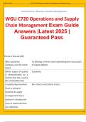 WGU C720 Operations and Supply Chain Management Exam Guide Answers &vert;Latest 2025 &vert; Guaranteed Pass&period;