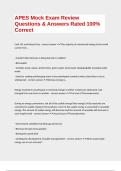 APES Mock Exam Review Questions & Answers Rated 100&percnt; Correct 