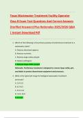 Texas Wastewater Treatment Facility Operator  Class B Exam Test Questions And Correct Answers  &lpar;Verified Answers&rpar; Plus Rationales 2025&sol;2026 Q&A  &vert; Instant Download Pdf