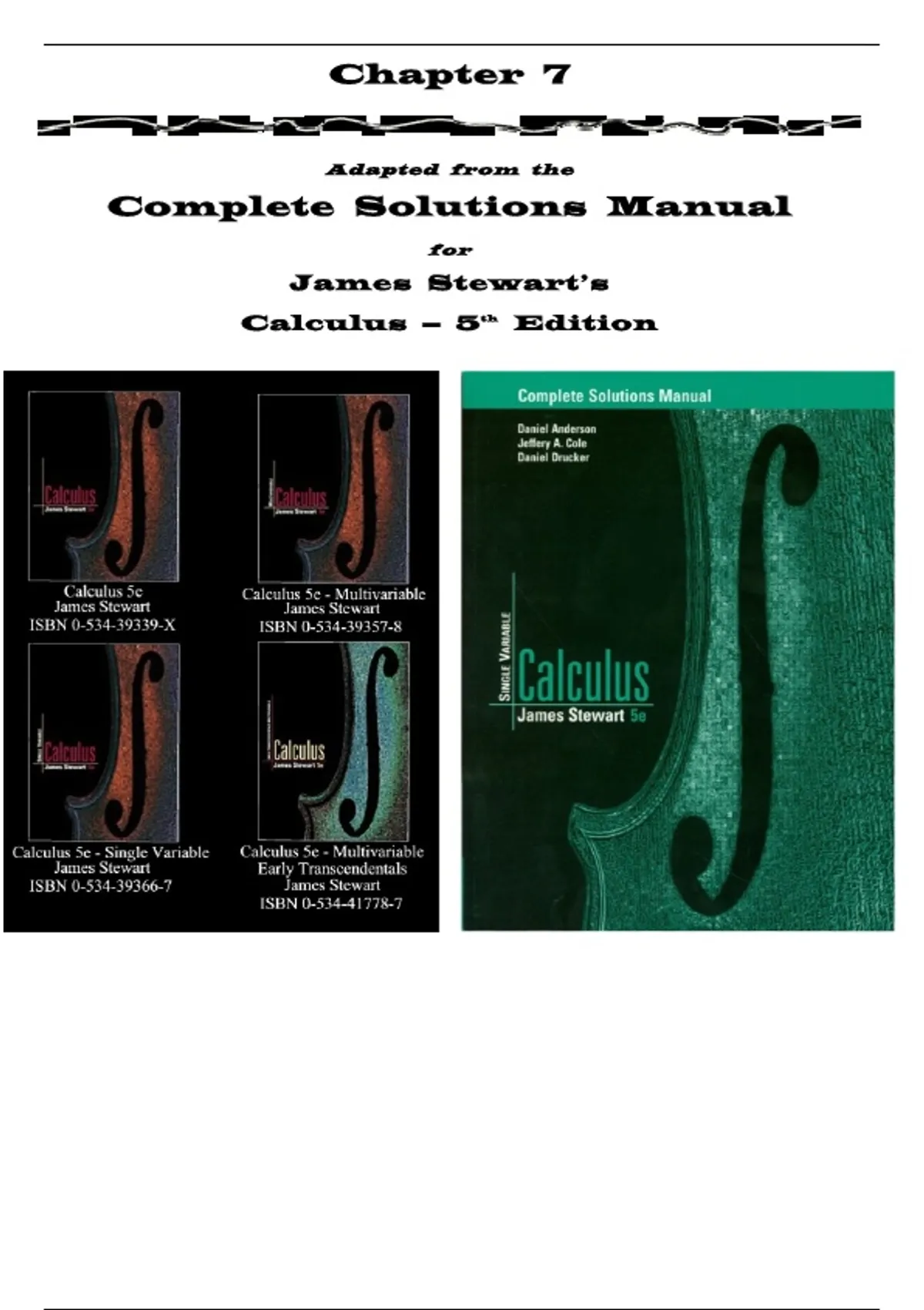 Calculus – Complete Solutions Manual (James Stewart) | Step-by-Step ...