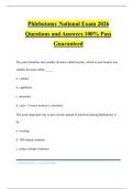 Phlebotomy National Exam 2026 Questions and Answers 100&percnt; Pass Guaranteed