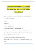 Phlebotomy Technician Exam 2026 Questions and Answers 100&percnt; Pass Guaranteed