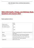 WGU C458 Health&comma; Fitness&comma; and Wellness Study Questions and answers 2025