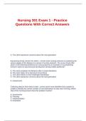Nursing 301 Exam 1 - Practice Questions With Correct Answers