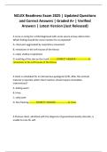 NCLEX Readiness Exam 2025 &vert; Updated Questions and Correct Answers &vert; Graded A&plus; &vert; Verified Answers &vert; Latest Version &lpar;Just Released&rpar;