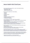 Home Health Aide Final Exam Questions with Correct Answers