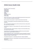HOSA Home Health Aide Questions and Answers Fully Solved